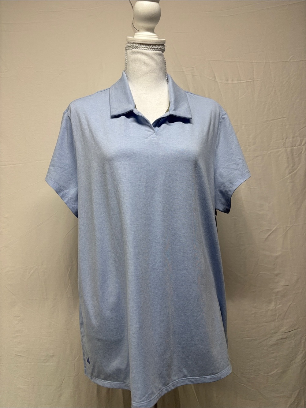 adidas Light Blue Short Sleeve Polo Tee
